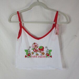 Strawberry Shortcake Cami Tank Pajama Top Loungewear White Size Small NWT
